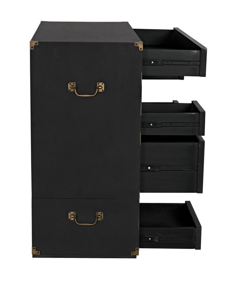 Charles Chest in Pale Mahogany with Brass Handles by Noir Furniture
