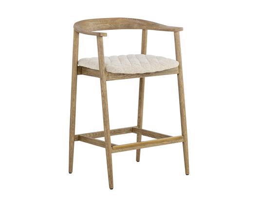 JEREMY COUNTER STOOL - WEATHERED OAK - DOVE CREAM by Sunpan