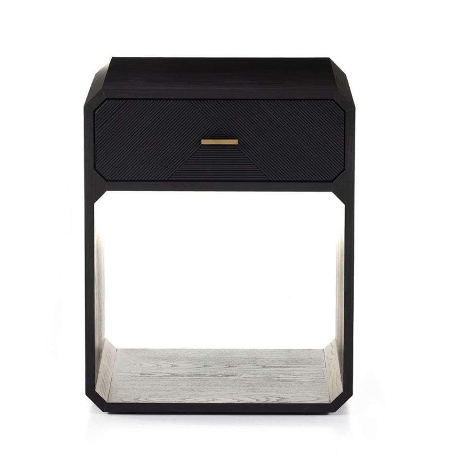 Caspian Nightstand in Black Ash Veneer by FOUR HANDS