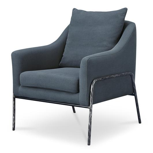Archer Accent Chair Slate Blue Linen Blend by Moes Home