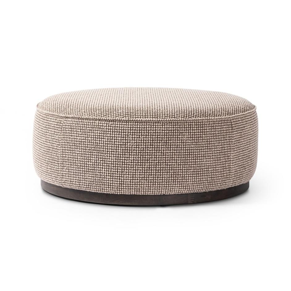 Sinclair Large Round Ottoman - Barrow Taupe by Four Hands