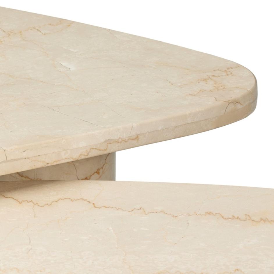 Zion Coffee Table Set - Cream Marble by Four Hands