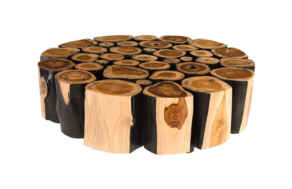 Boscage Coffee Table on Black Metal Legs, Round by PHILLIPS COLLECTION