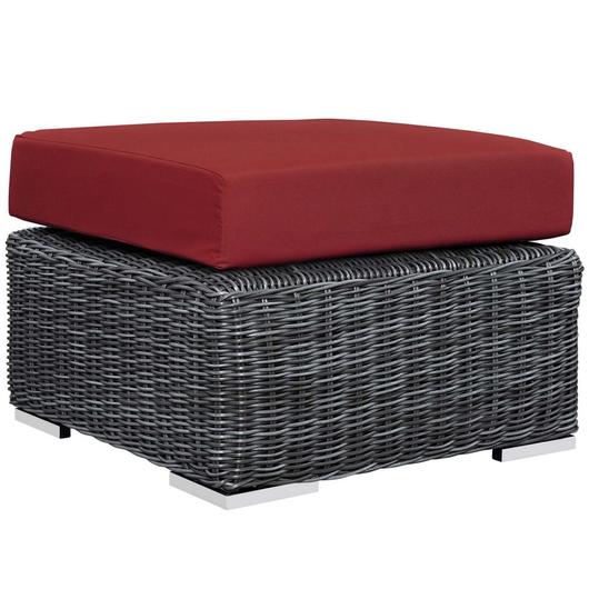 Kindle Outdoor Patio Sunbrella® Ottoman In Canvas Red by Modway Furniture