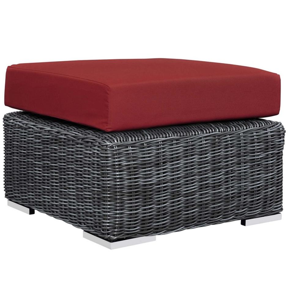 Kindle Outdoor Patio Sunbrella® Ottoman In Canvas Red by Modway Furniture