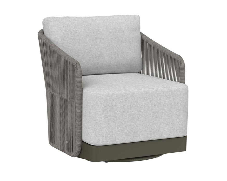 ALLARIZ SWIVEL ARMCHAIR - WARM GREY - GRACEBAY LIGHT GREY by Sunpan