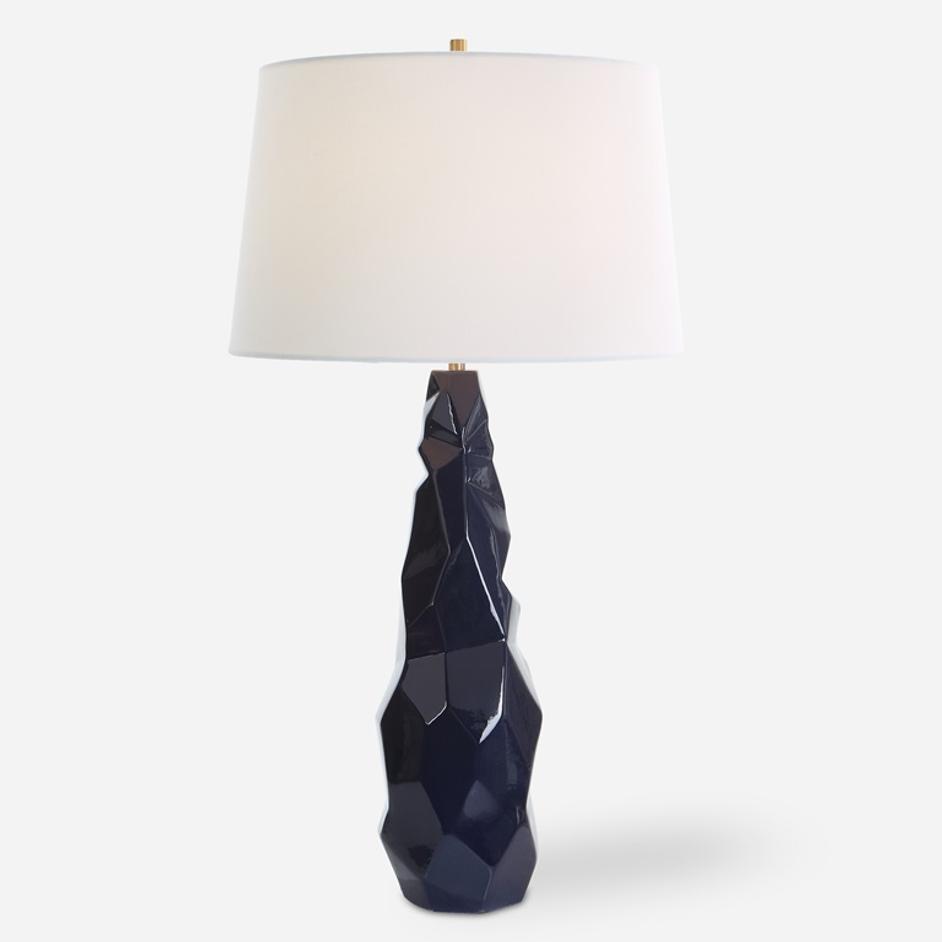 Kavos Geometric Blue Table Lamp by Uttermost