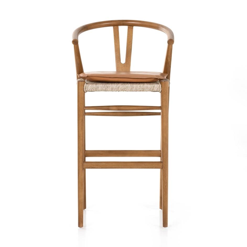 Muestra Stool W Cushion In Natural In Bar by FOUR HANDS