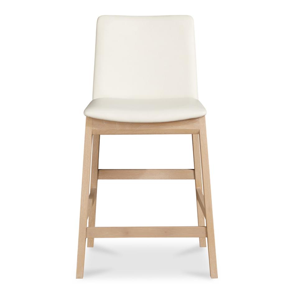 Deco Oak Counter Stool White PVC by Moes Home