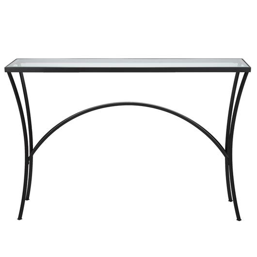 Alayna Black Metal & Glass Console Table by Uttermost