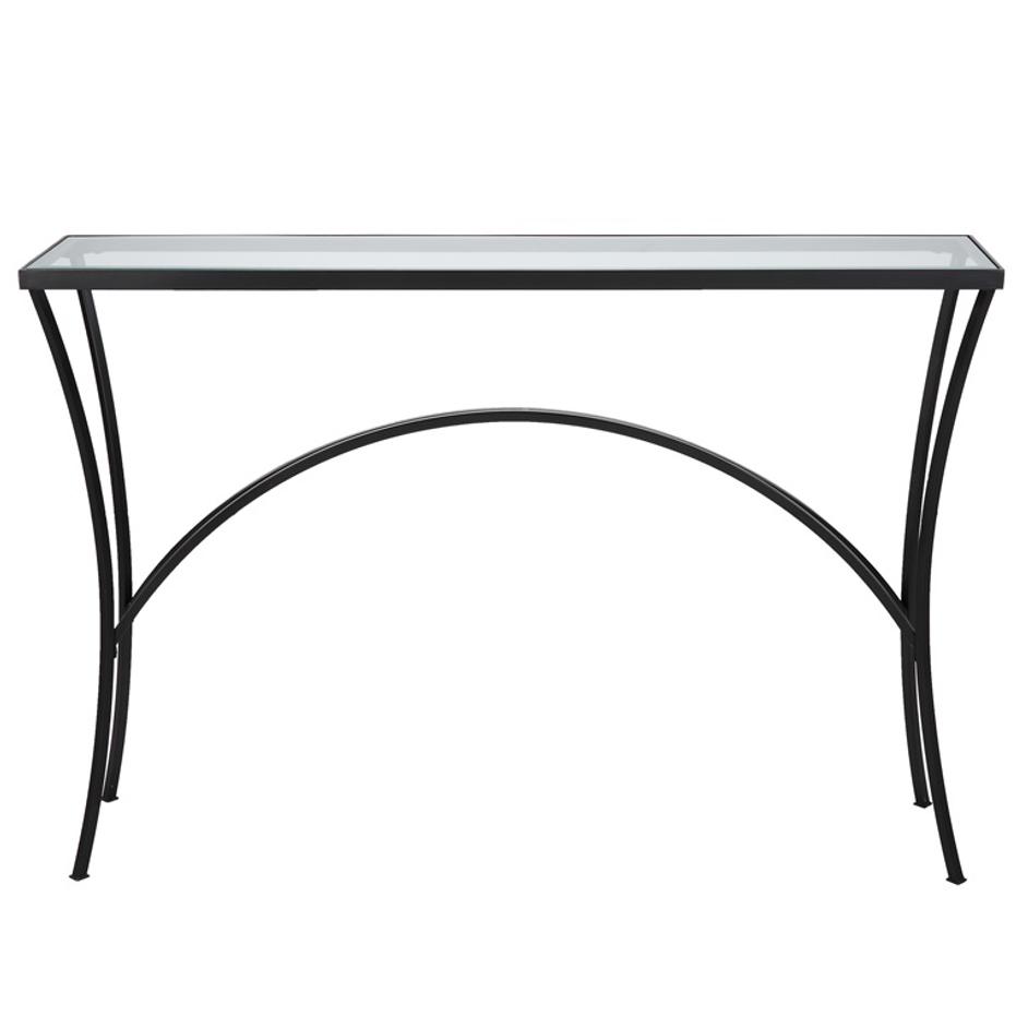 Alayna Black Metal & Glass Console Table by Uttermost