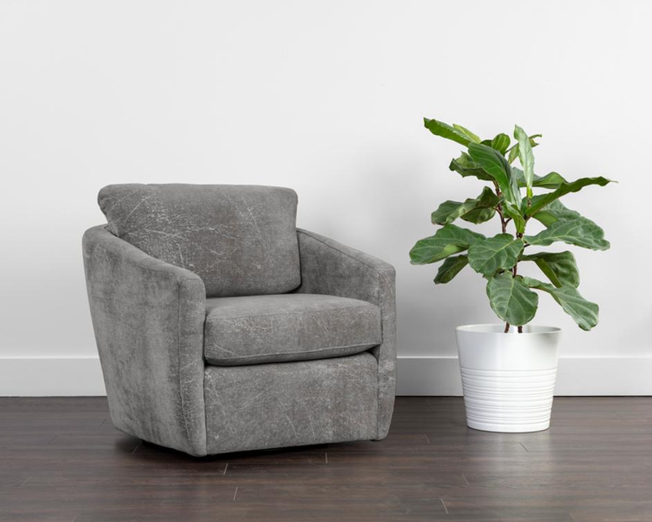 IRINA SWIVEL LOUNGE CHAIR - NEPAL PEBBLE by Sunpan