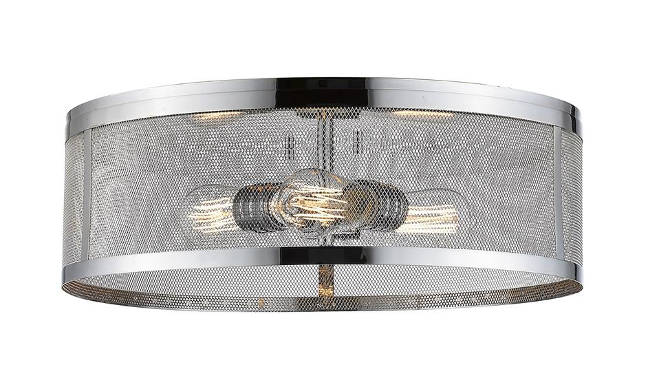 Meshsmith 3 Light Flush Mount in Chrome Finish by Z-Lite