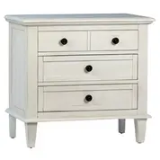 LUGANO NIGHTSTAND WITH 3 DRAWERS in ANTIQUE WHITE PAINTED by Dovetail