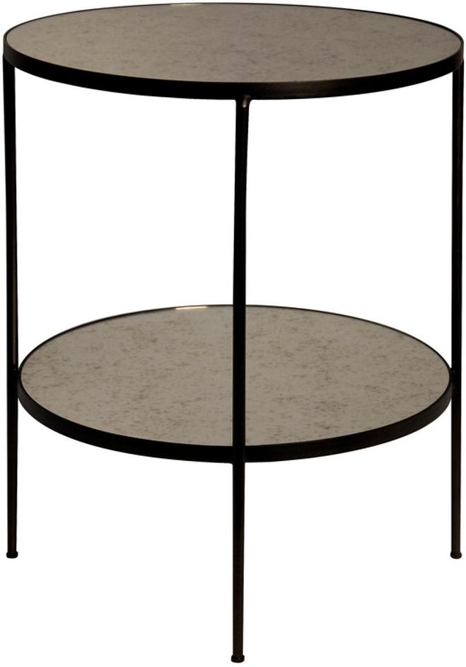 Anna Side Table, Black Steel with Antiqued Mirror by Noir Furniture