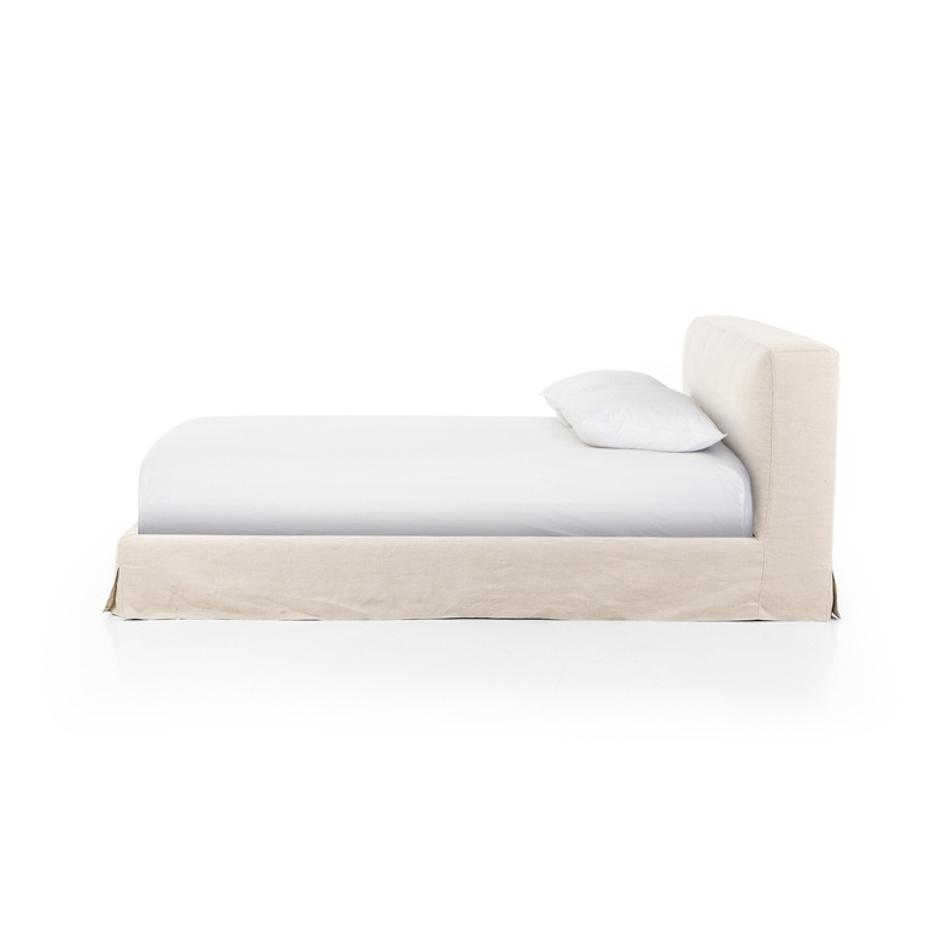 Aidan King Size Slipcover Bed - Brussels Natural by Four Hands