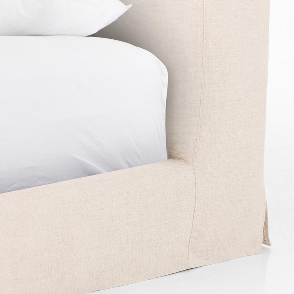Aidan King Size Slipcover Bed - Brussels Natural by Four Hands