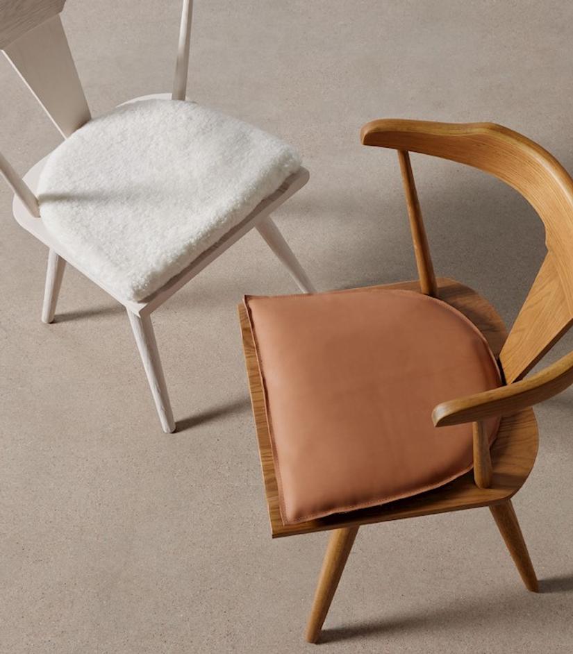LEWIS & RIPLEY SEAT CUSHIONS IN WHISKEY SADDLE by FOUR HANDS