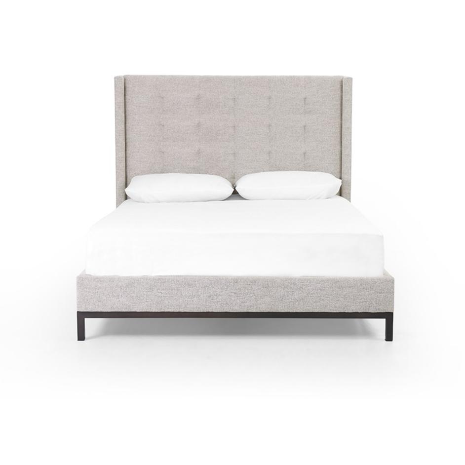 Newhall Bed In 55" In Plushtone Linen In Queen by FOUR HANDS