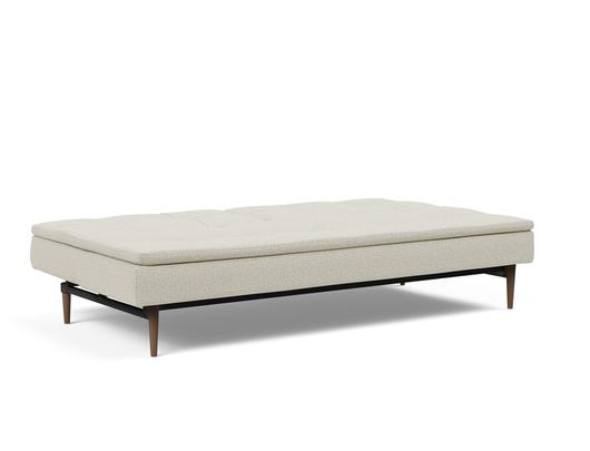DUBLEXO SLEEPER SOFA in MIXED DANCE NATURAL FABRIC WITH Dark Wood LEGS 527 by INNOVATION USA