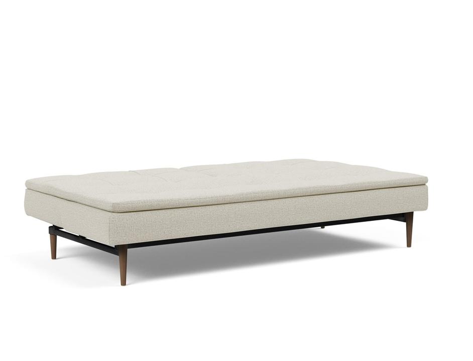 DUBLEXO SLEEPER SOFA in MIXED DANCE NATURAL FABRIC WITH Dark Wood LEGS 527 by INNOVATION USA
