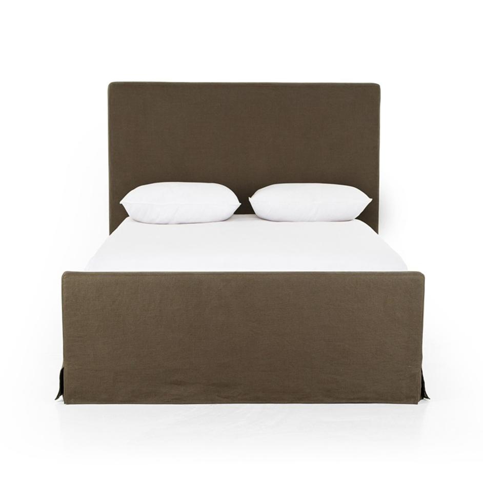 Daphne Slipcover King Bed - Brussels Coffee by Four Hands