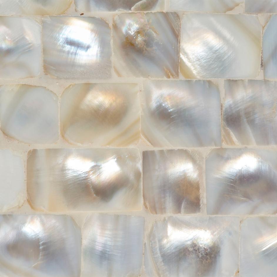 Preston Mother of Pearl Table Lamp with Linen Shade by Jamie Young