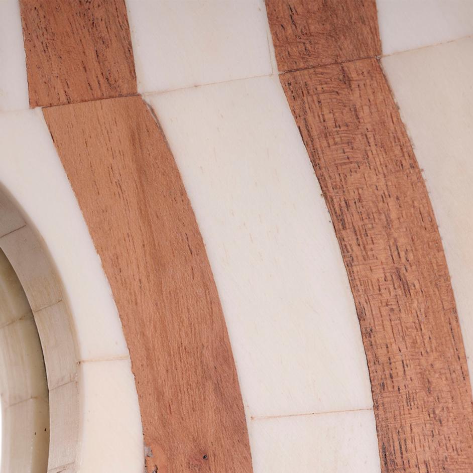 Bardot 60" Wood & Buffalo Bone Arch Wall Mirror by Jamie Young