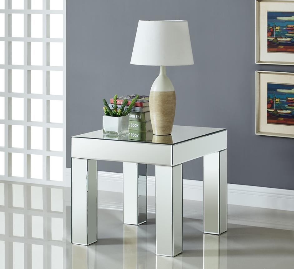 Kristi End Table In Mirrored by Meridian Furniture