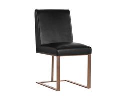 Dean Dining Chair - Antique Brass - Cantina Black by Sunpan