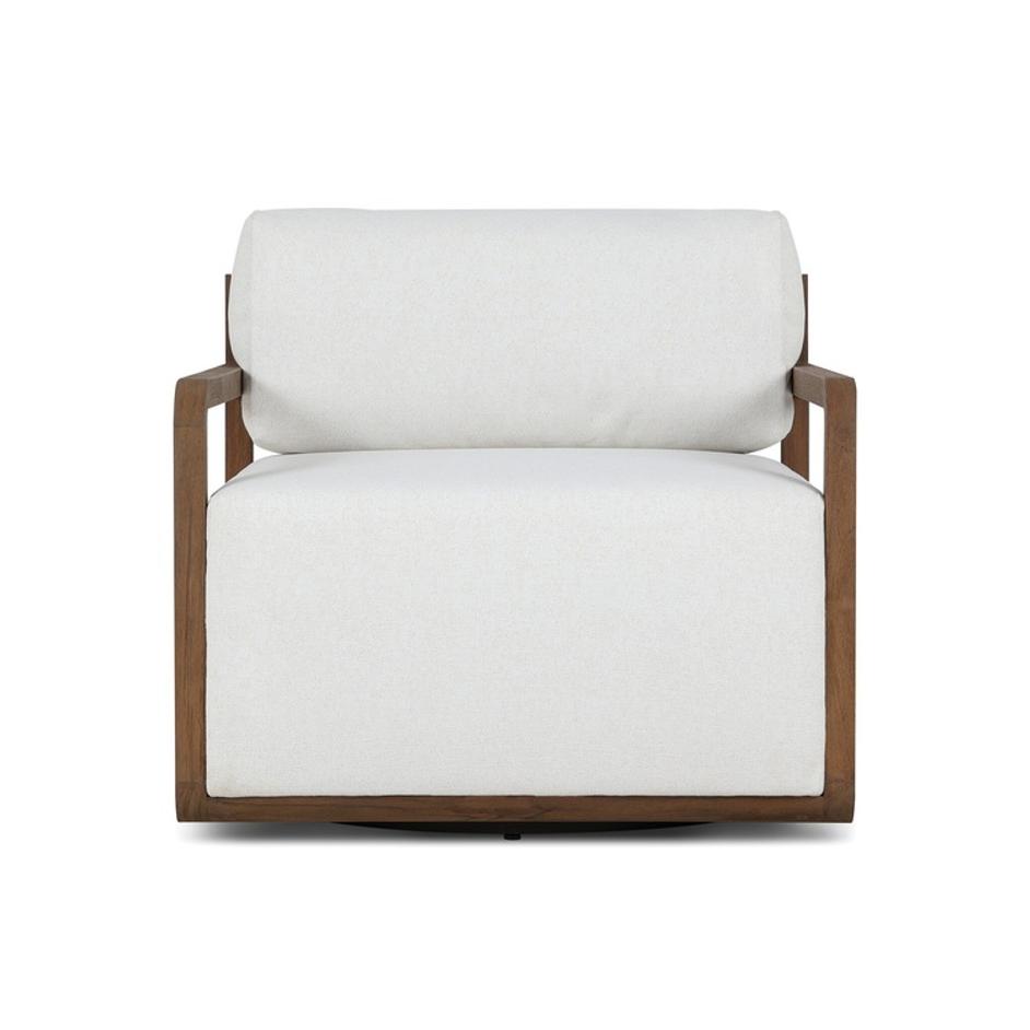 Stroud Outdoor Swivel Chair - Alessi Linen by Four Hands