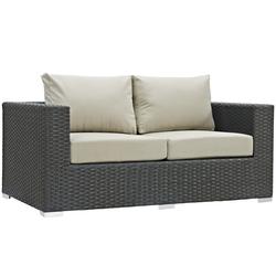 Cove Outdoor Patio Sunbrella® Loveseat In Canvas Antique Beige by Modway Furniture