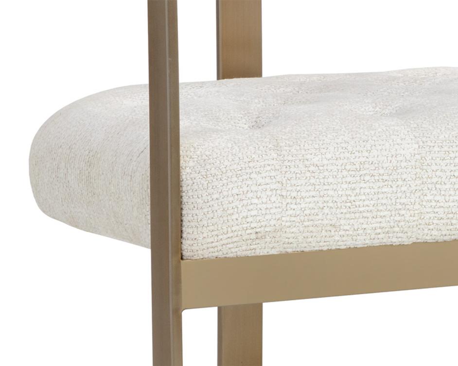 BEAUMONT DINING ARMCHAIR - ANTIQUE BRASS - RHEA LIGHT BARLEY by Sunpan