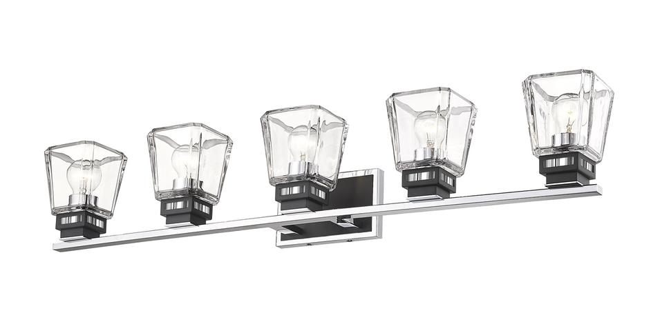 Jackson 5 Light Vanity in Chrome + Matte Black Finish by Z-Lite