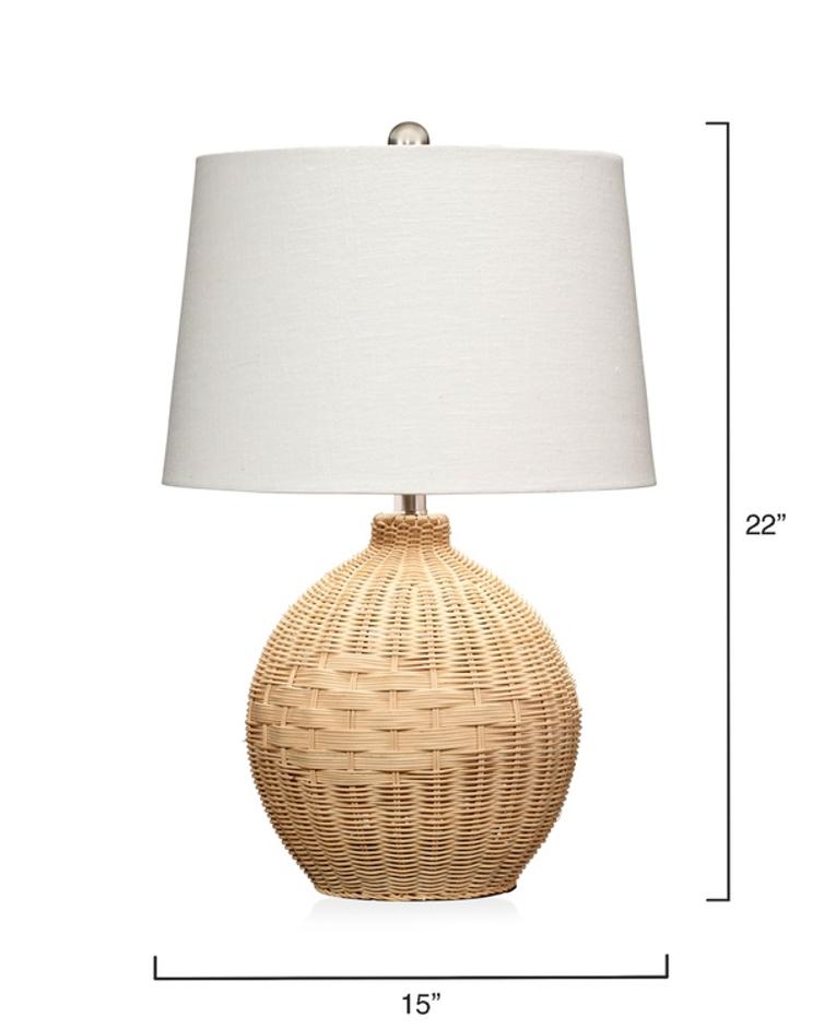 Cape Rattan Table Lamp, Natural by Jamie Young