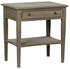 Oxford 1-Drawer Mahogany Side Table with Brass Pulls, Weathered Finish by Noir Furniture