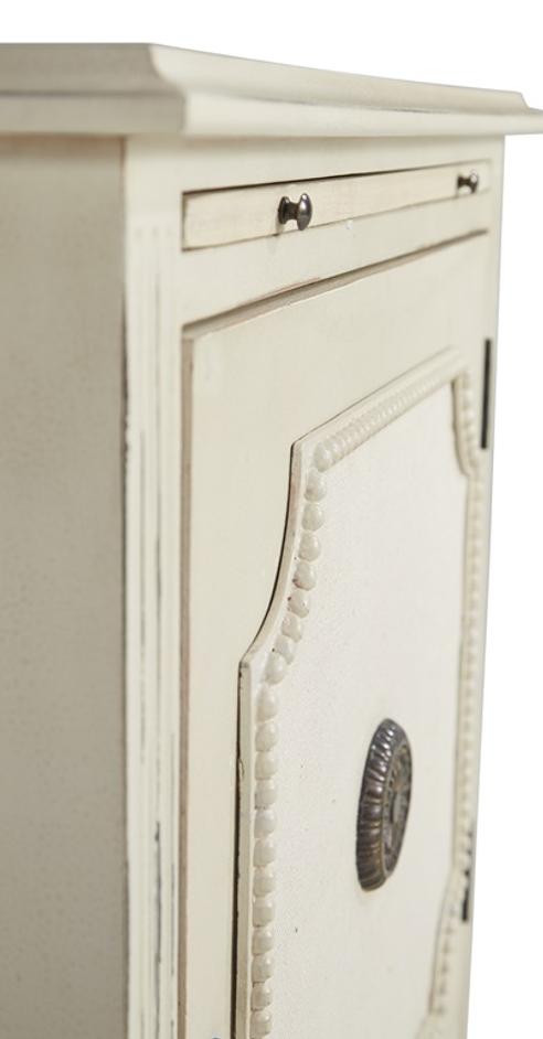 Linen & Beaded Front End Table by Furniture Classics