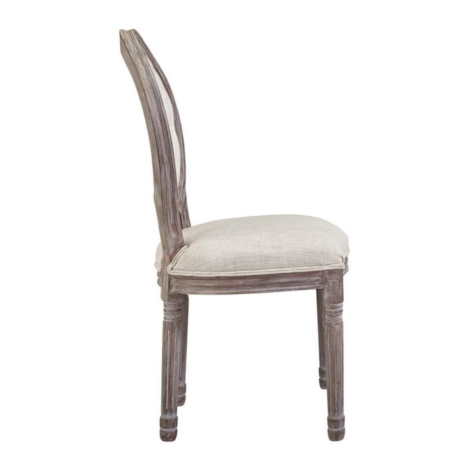 Seneca Vintage French Upholstered Fabric Dining Side Chair Set Of 2 In Beige by Modway Furniture