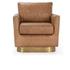 Lathe Leather/Hide Accent Chair Chestnut Brown/Blonde by Classic Home