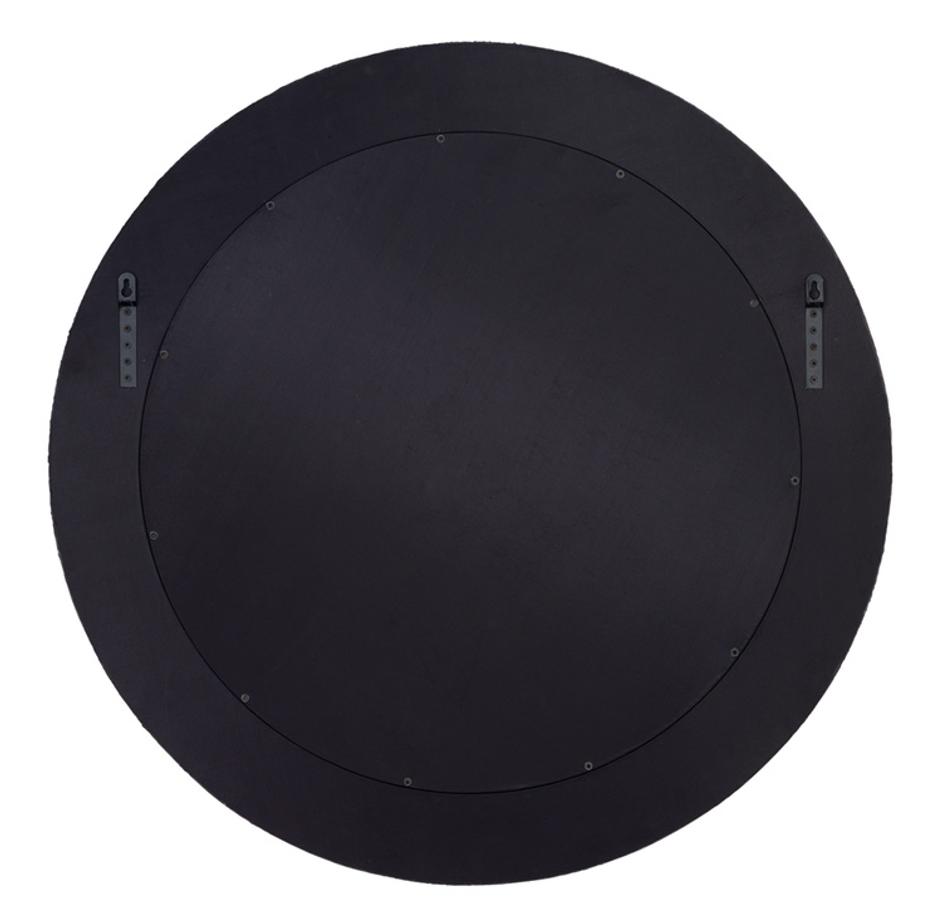 Round Cross Stitch Round Wall Mirror, Espresso Hide by Jamie Young