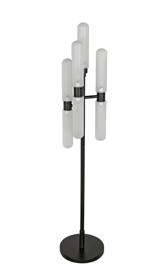 Dominique Floor Lamp, Black Metal by Noir Furniture