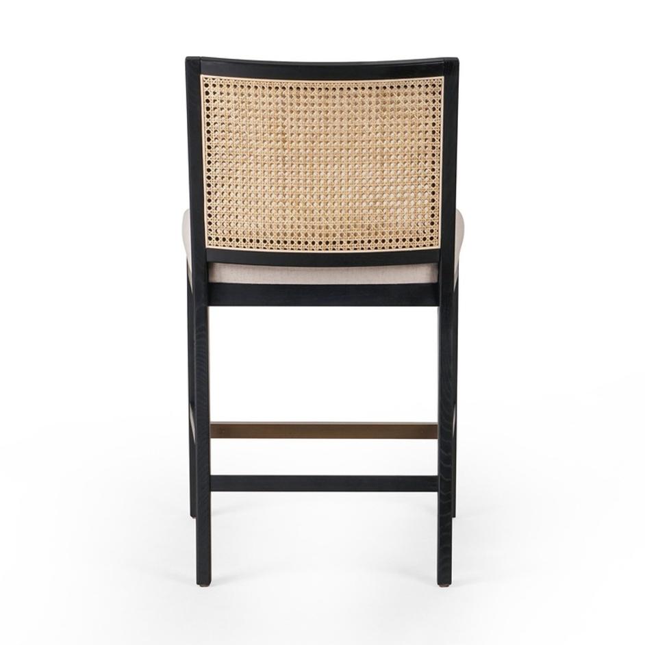 Antonia Cane Armless Bar + Counter Stool - Savile Flax by Four Hands