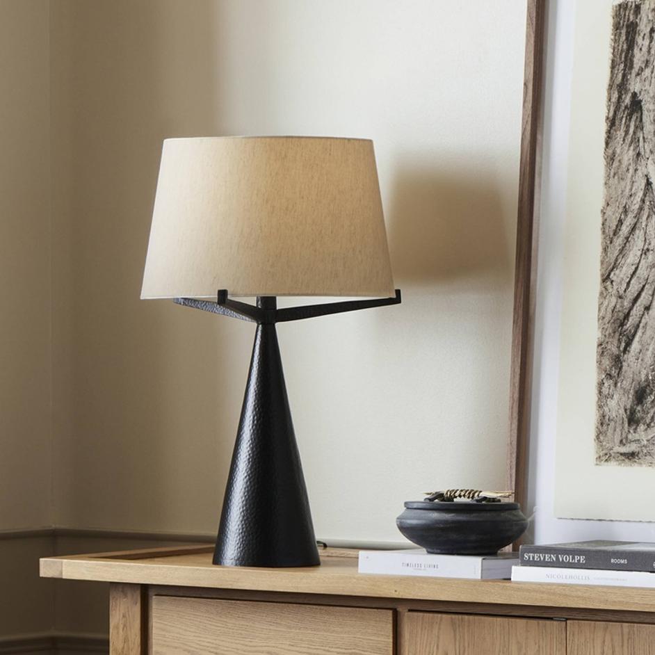 Ziggy Table Lamp - Hammered Black Aluminum by Four Hands