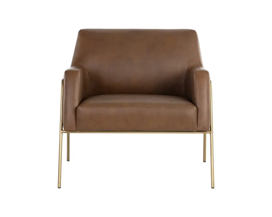 Cybil Lounge Chair - Vintage Caramel Leather by Sunpan