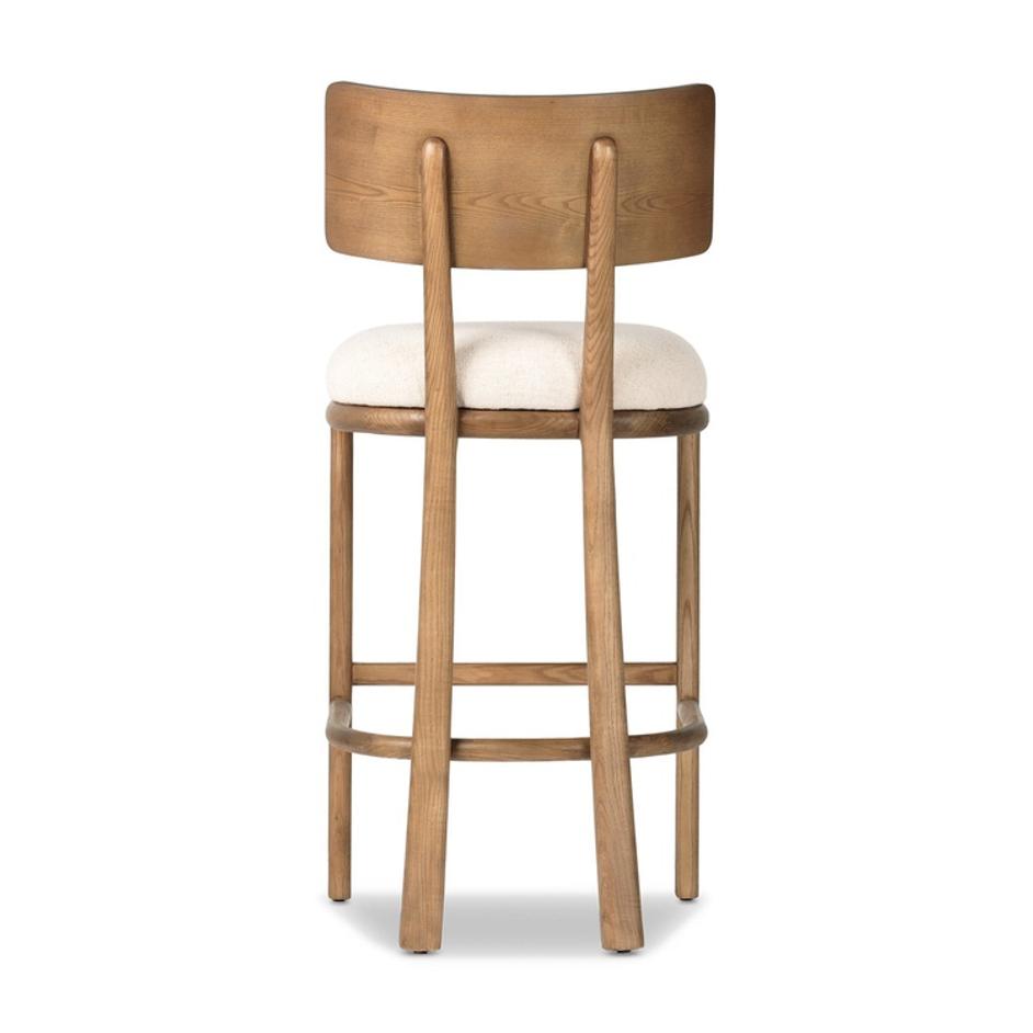 Terrance Bar Stool In Thames Cream And Amber Ash And Amber Ash Veneer by Four Hands
