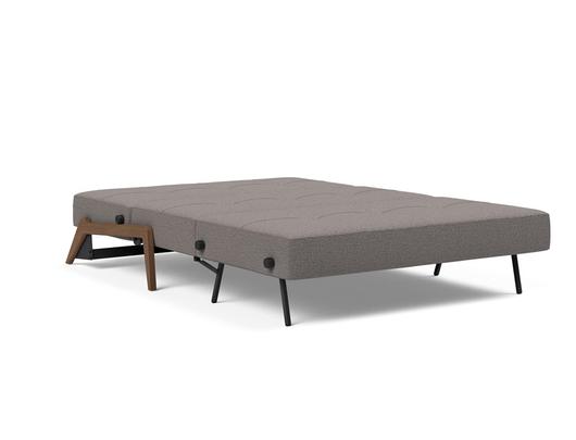 CUBED FULL SOFA BED in MIXED DANCE GREY FABRIC WITH Dark Wood LEGS 521 by INNOVATION USA