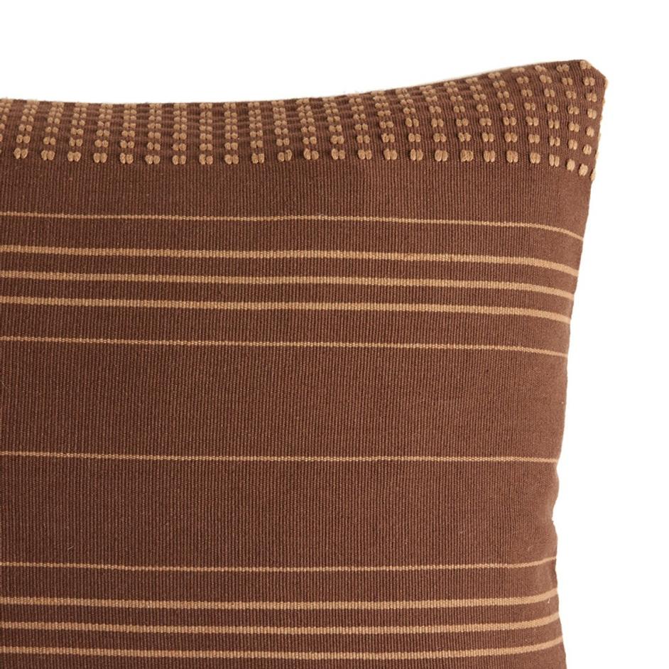 Handwoven Cancuc Pillow In Mocha Cotton-Taupe Cotton-Off White Canvas-14"x20" by Four Hands