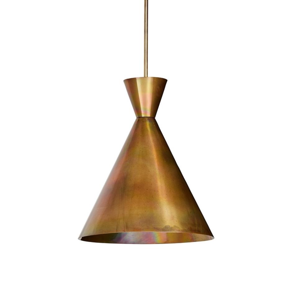 Clement Pendant In Burnt Brass-Black Cord by Four Hands