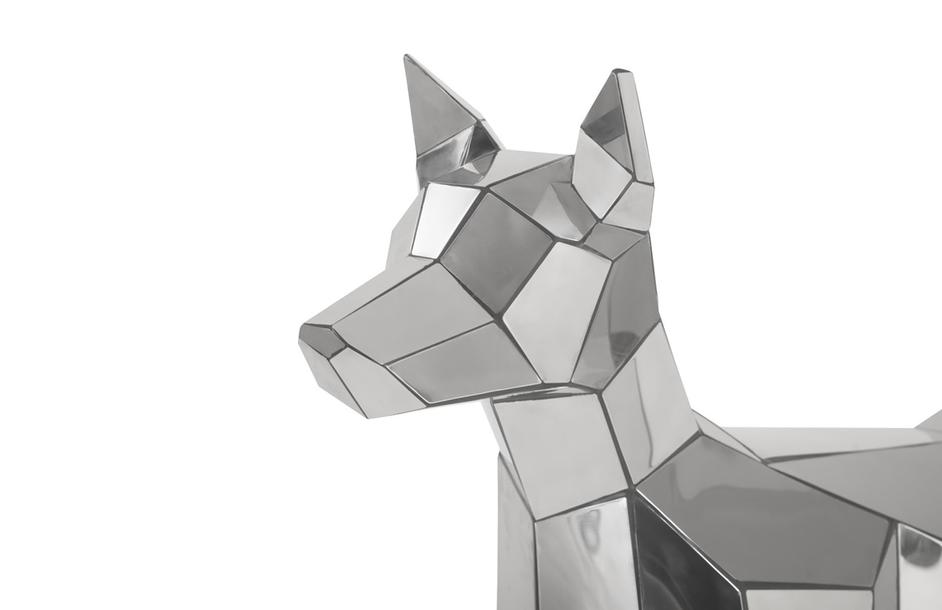 Crazy Cut Dog, Stainless Steel, Silver by PHILLIPS COLLECTION