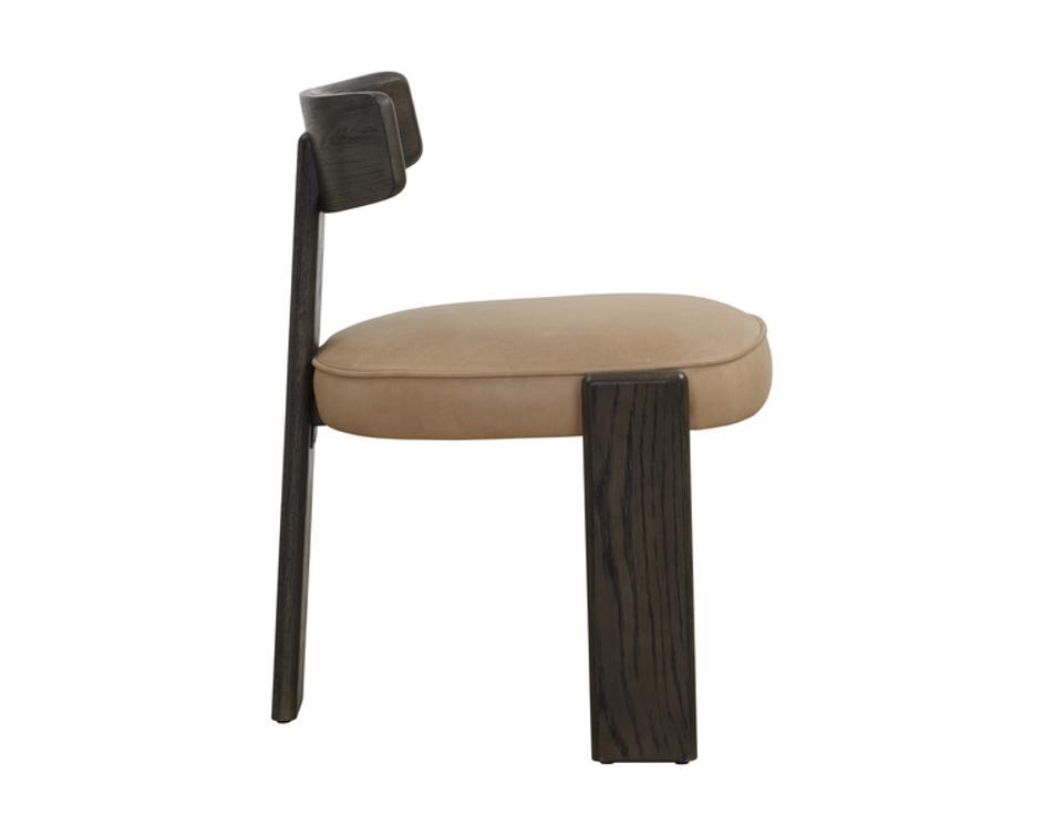 HORTON DINING CHAIR - DARK BROWN - SAHARA SAND LEATHER by Sunpan